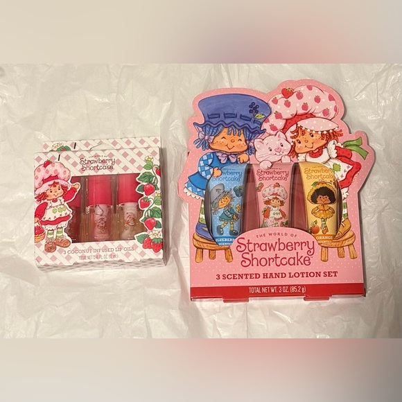 Strawberry Shortcake Other - Set of 2 Strawberry Shortcake 3-Pack Scented Hand Lotions & Lip Oils